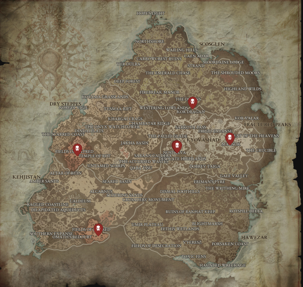 Diablo 4 Carte map Interactive GAMEWAVE